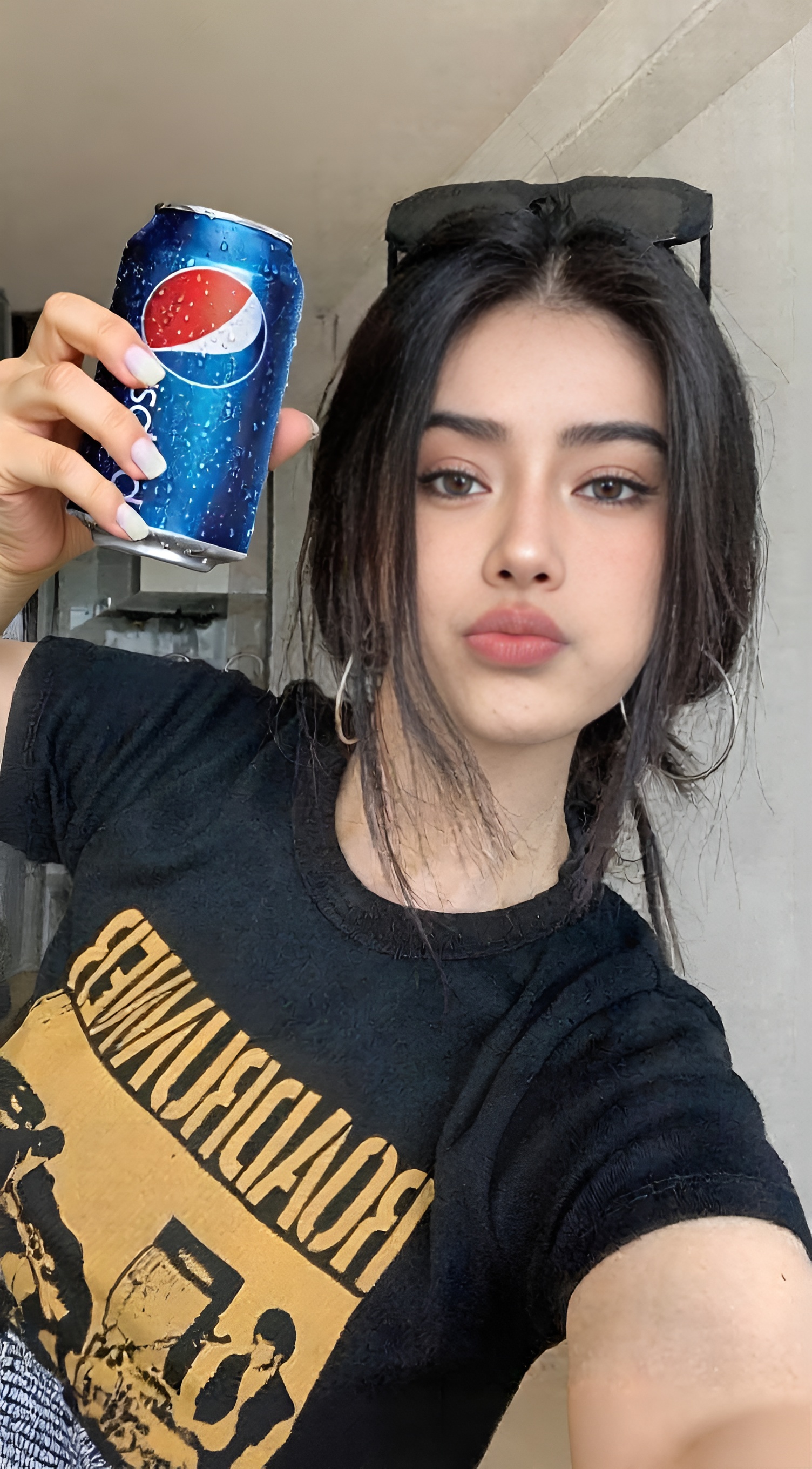 Generated Result: Girl holding Pepsi can
